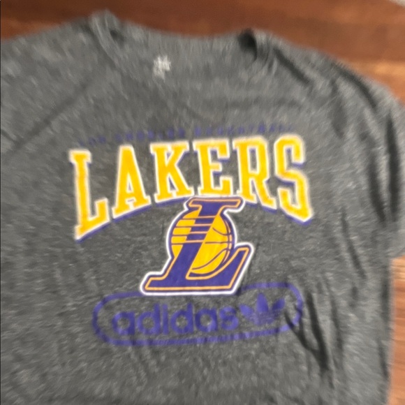 adidas Other - Adidas Gray Lakers Tee with Yellow and Purple Logo
